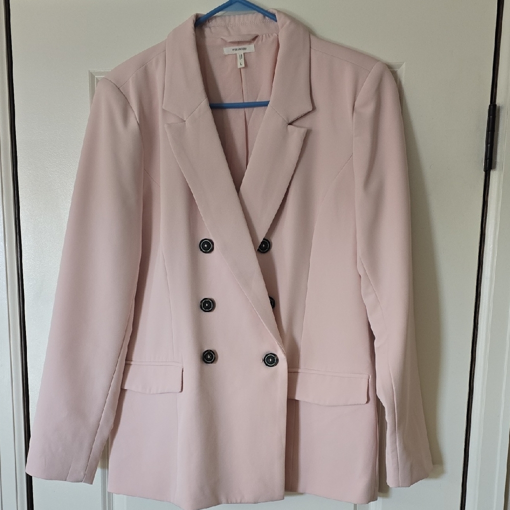 Double-Breasted Pink Women’s Blazer Jacket Size Large